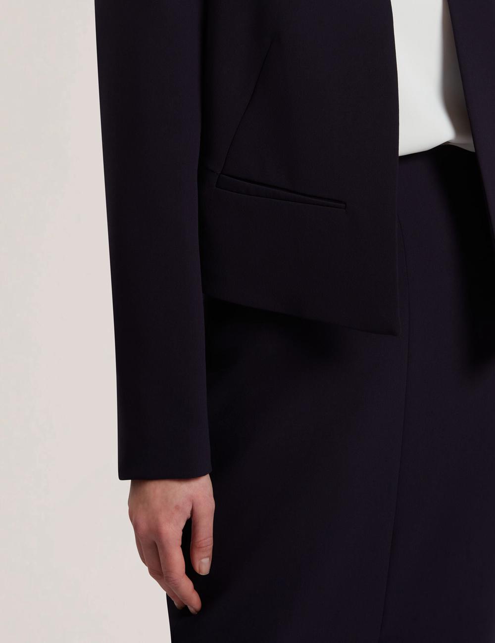 Navy Women Ted Baker MANABJL - Tailored Round Neck Cropped Open Jackets | SA  NIQ-209546