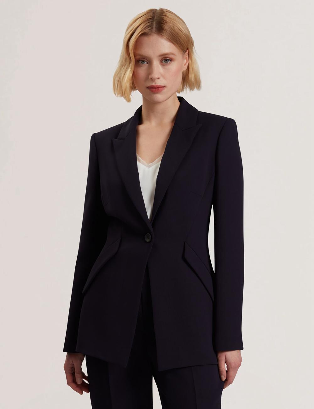 Navy Women Ted Baker MANABL - Slim Fit Single Breasted Tailored Blazer Jackets | SA  MXT-706584