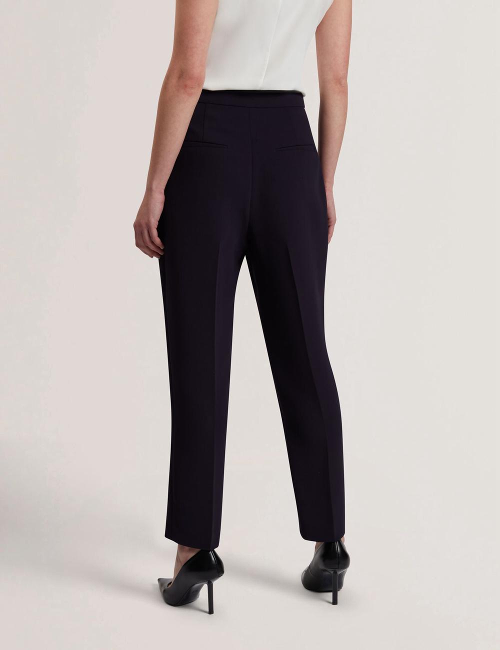 Navy Women Ted Baker MANABTL - High Waist Tapered Leg Tailored Trousers | SA  ZXC-480392
