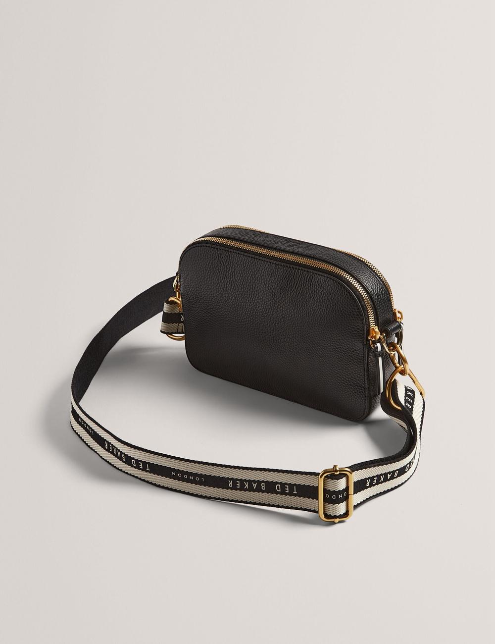 Navy Women Ted Baker RIVEA - Woven Panel Faux Leather Camera Camera Bag | SA  ATO-683471