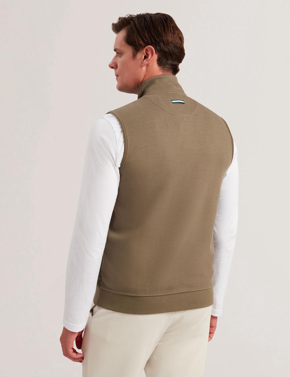 Olive Men Ted Baker ATHO - Quilted Funnel Neck Zip-Up Gillets | SA  QWI-483701