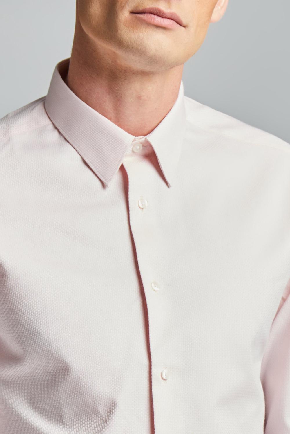 Pink Men Ted Baker DORAIN - Textured Cotton Long Sleeve Formal Shirts | SA  EPU-783521