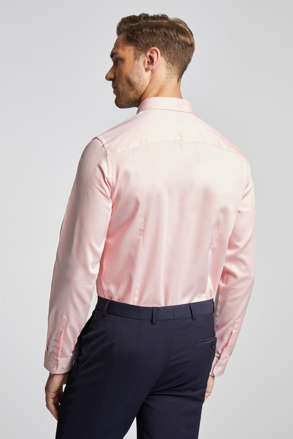 Pink Men Ted Baker MAELOR - Slim Fit Sateen Cotton Formal Shirts | SA  TIJ-679250