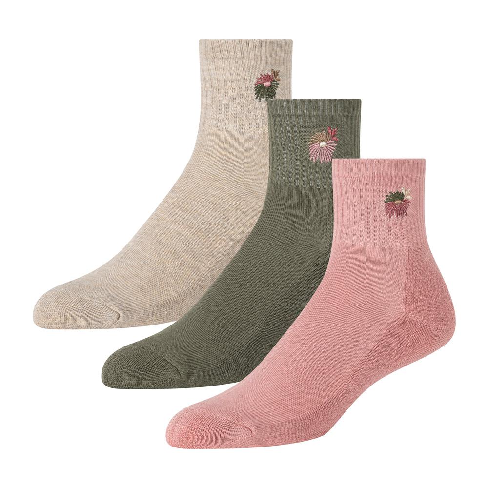 Pink Women Ted Baker 3 Pack Cushioned Sole High Ankle Crew Socks | SA  QGZ-830276