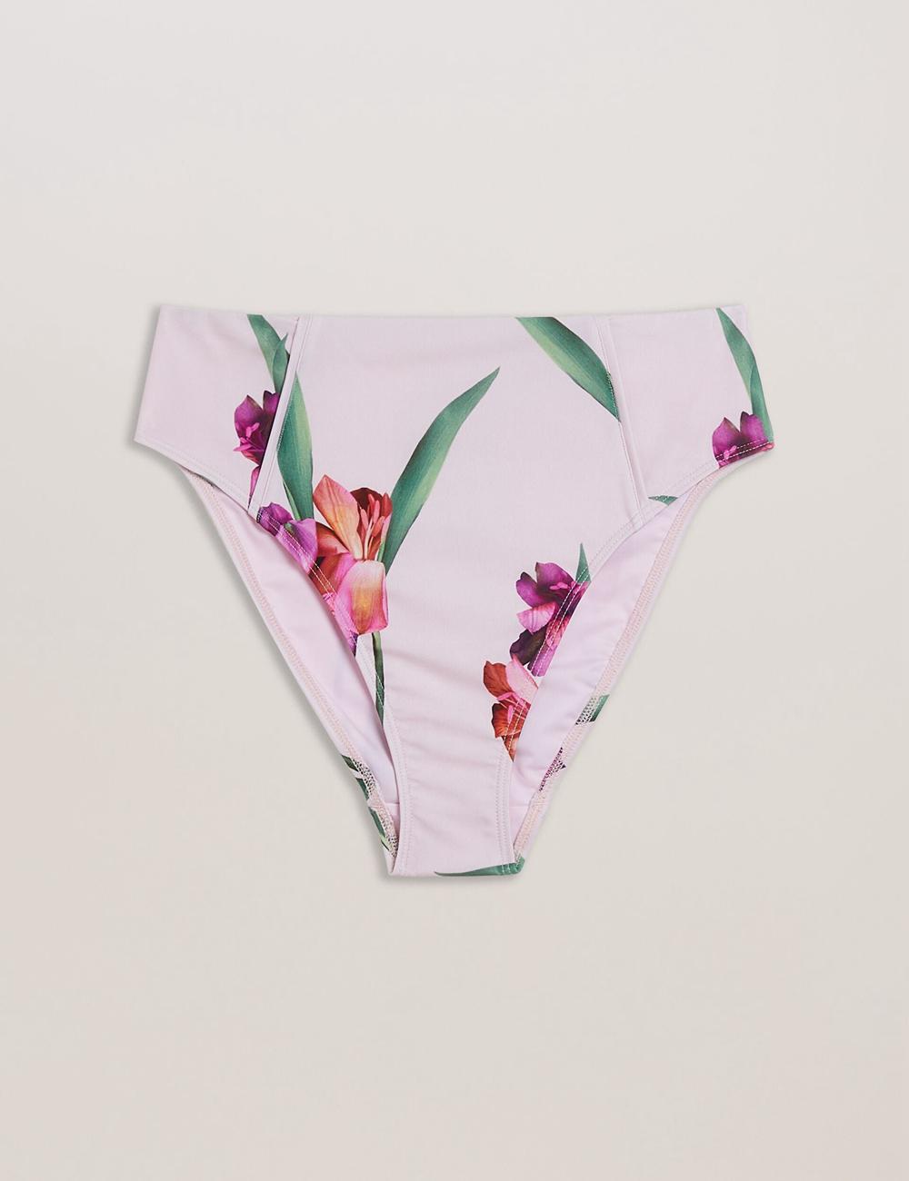 Pink Women Ted Baker AVELEA - Floral Print High Waisted Bikini Bottoms | SA  WOP-415278