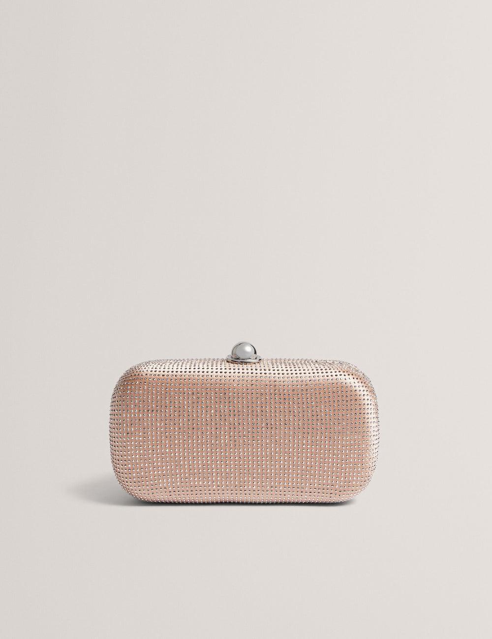 Pink Women Ted Baker CRYZELA - Crystal Embellished Satin Hard Clutch Bag | SA  FPV-275830