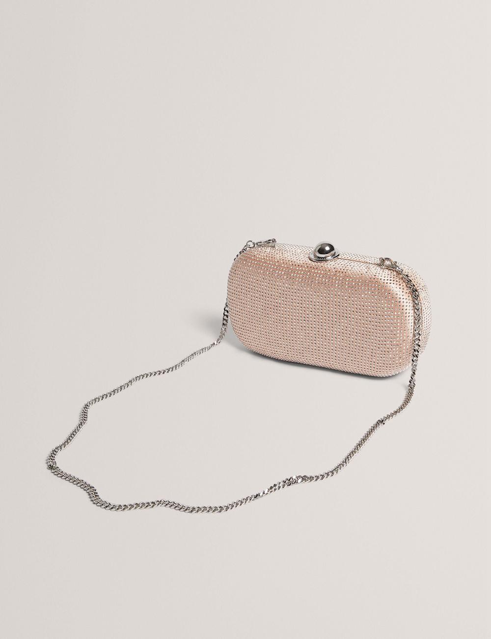 Pink Women Ted Baker CRYZELA - Crystal Embellished Satin Hard Clutch Bag | SA  FPV-275830