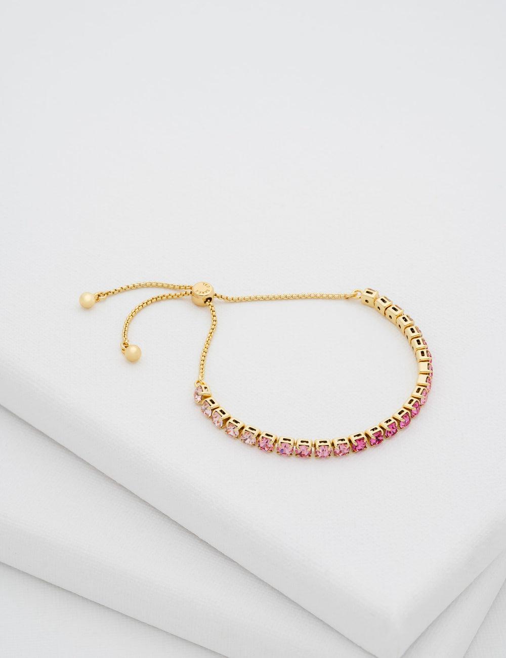 Pink Women Ted Baker MELRAH - Crystal Adjustable Tennis Bracelets | SA  CBP-963451