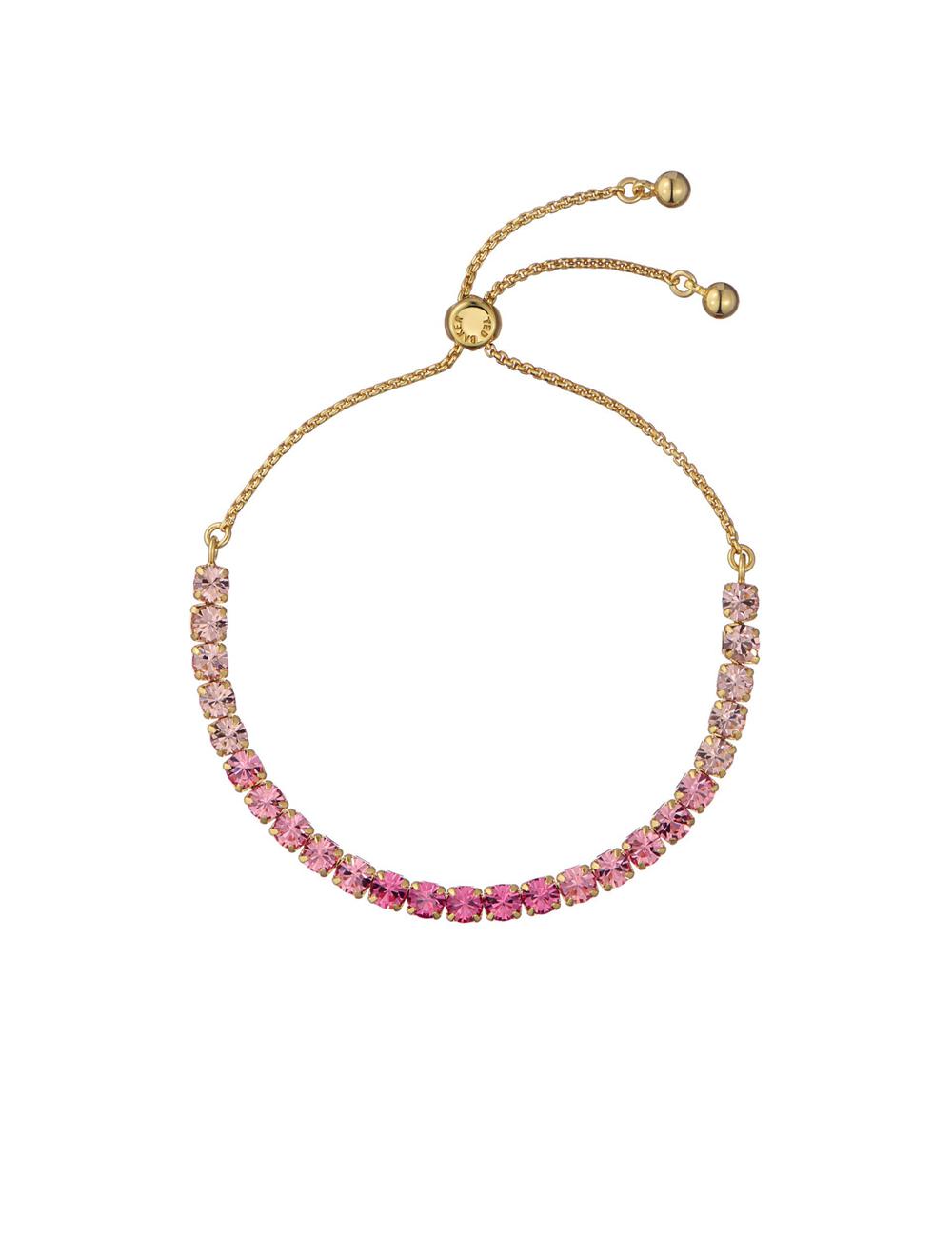Pink Women Ted Baker MELRAH - Crystal Adjustable Tennis Bracelets | SA  CBP-963451