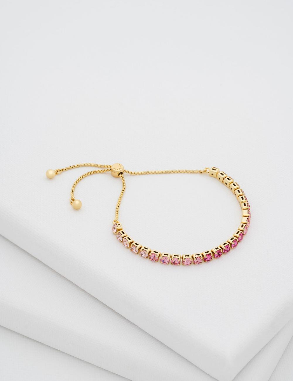 Pink Women Ted Baker MELRAH - Crystal Adjustable Tennis Bracelets | SA  CBP-963451