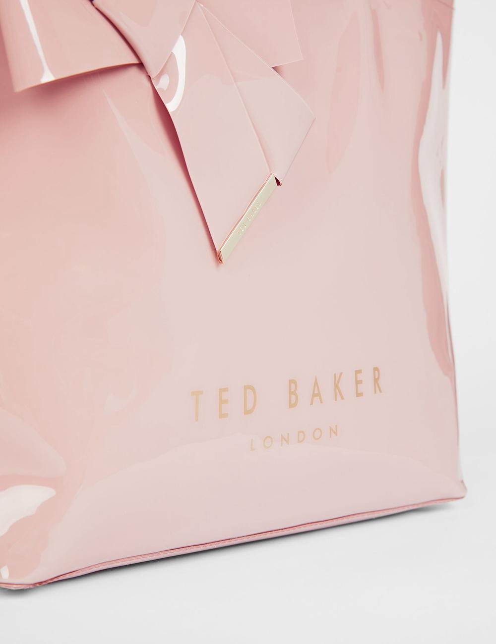 Pink Women Ted Baker NICON - Knot Bow Vinyl Icon Tote Bags | SA  PDT-520371