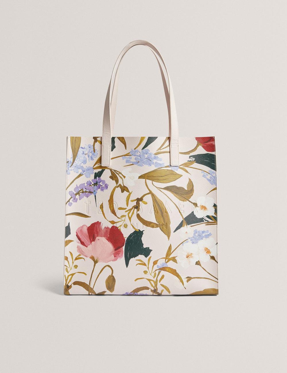 Pink Women Ted Baker PALAMAA - Floral Print PU Leather Large Tote Bags | SA  QUO-021857