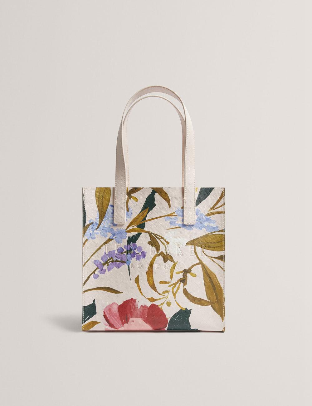 Pink Women Ted Baker PHYLISA - Floral Print PU Leather Small Tote Bags | SA  QXD-563417