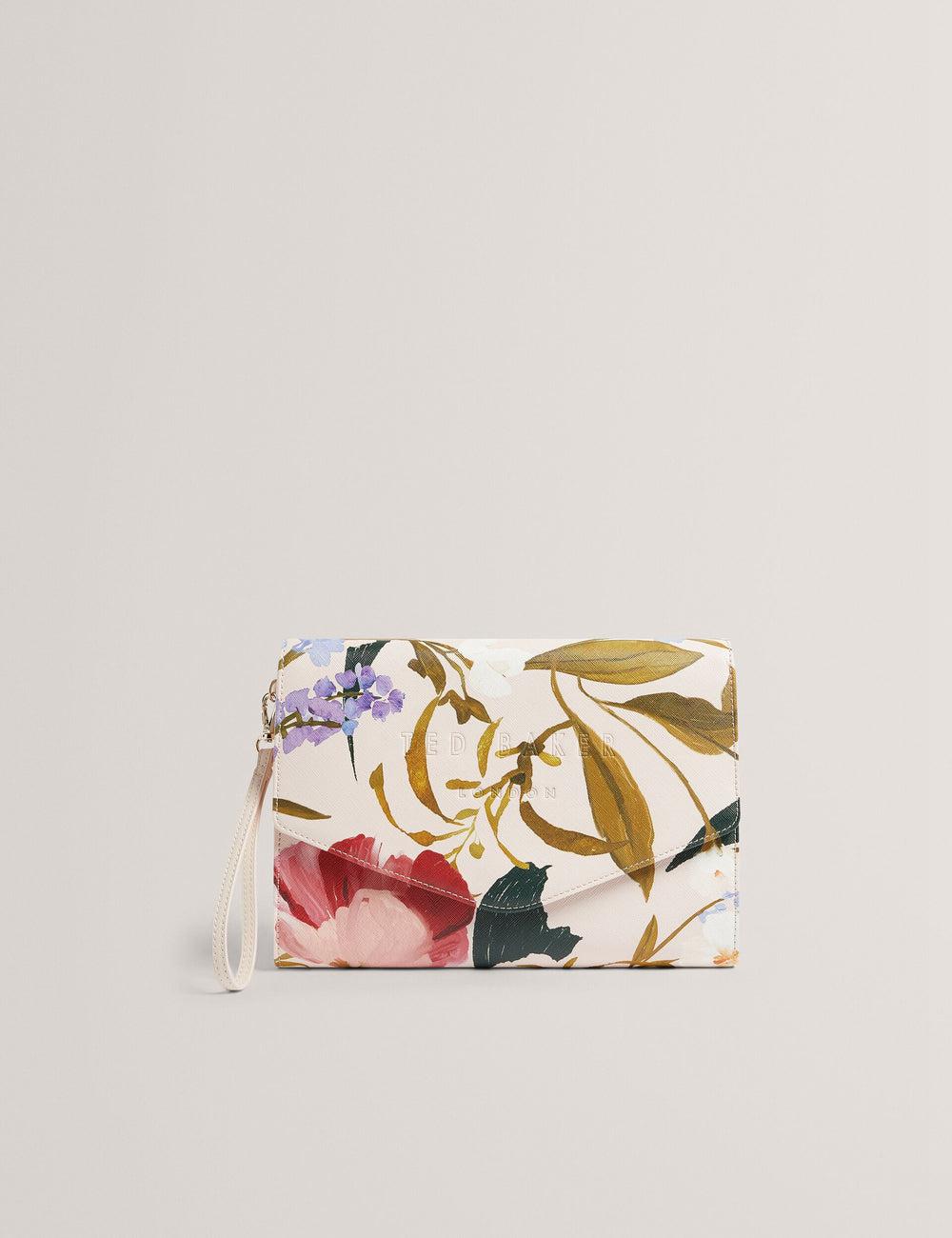Pink Women Ted Baker POSEII - Floral Print Envelope Icon Clutch Clutch Bag | SA  XKL-685102