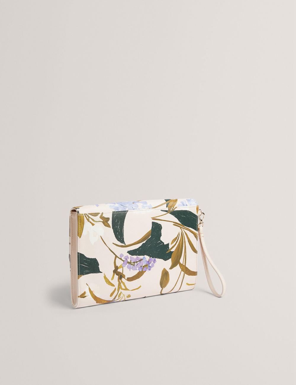 Pink Women Ted Baker POSEII - Floral Print Envelope Icon Clutch Clutch Bag | SA  XKL-685102