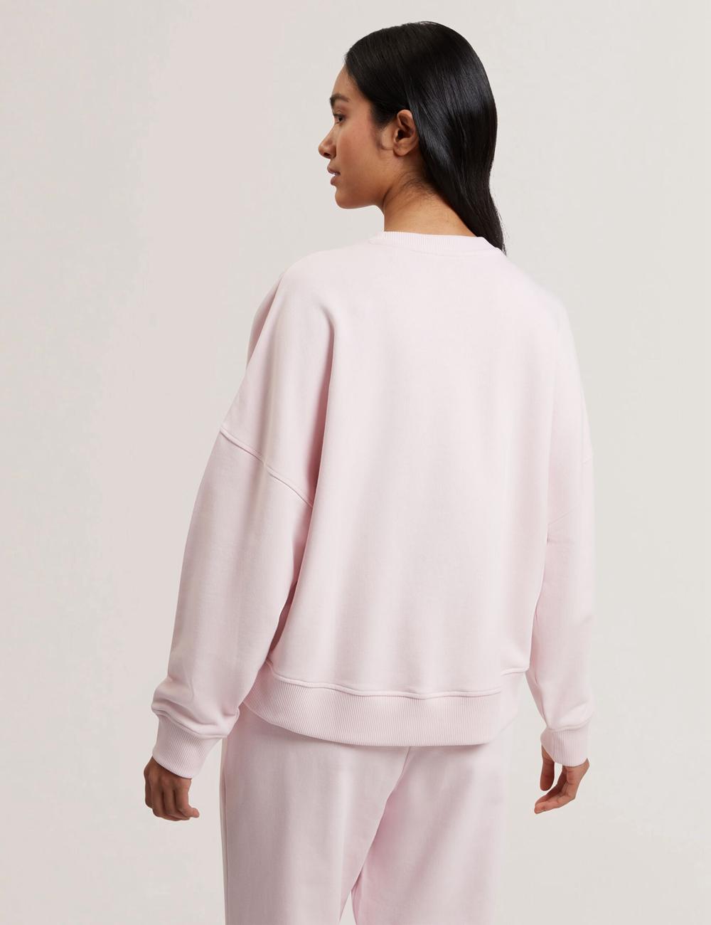 Pink Women Ted Baker STIILA - Embroidered Logo Pure Cotton Sweatshirts | SA  ZFK-319546