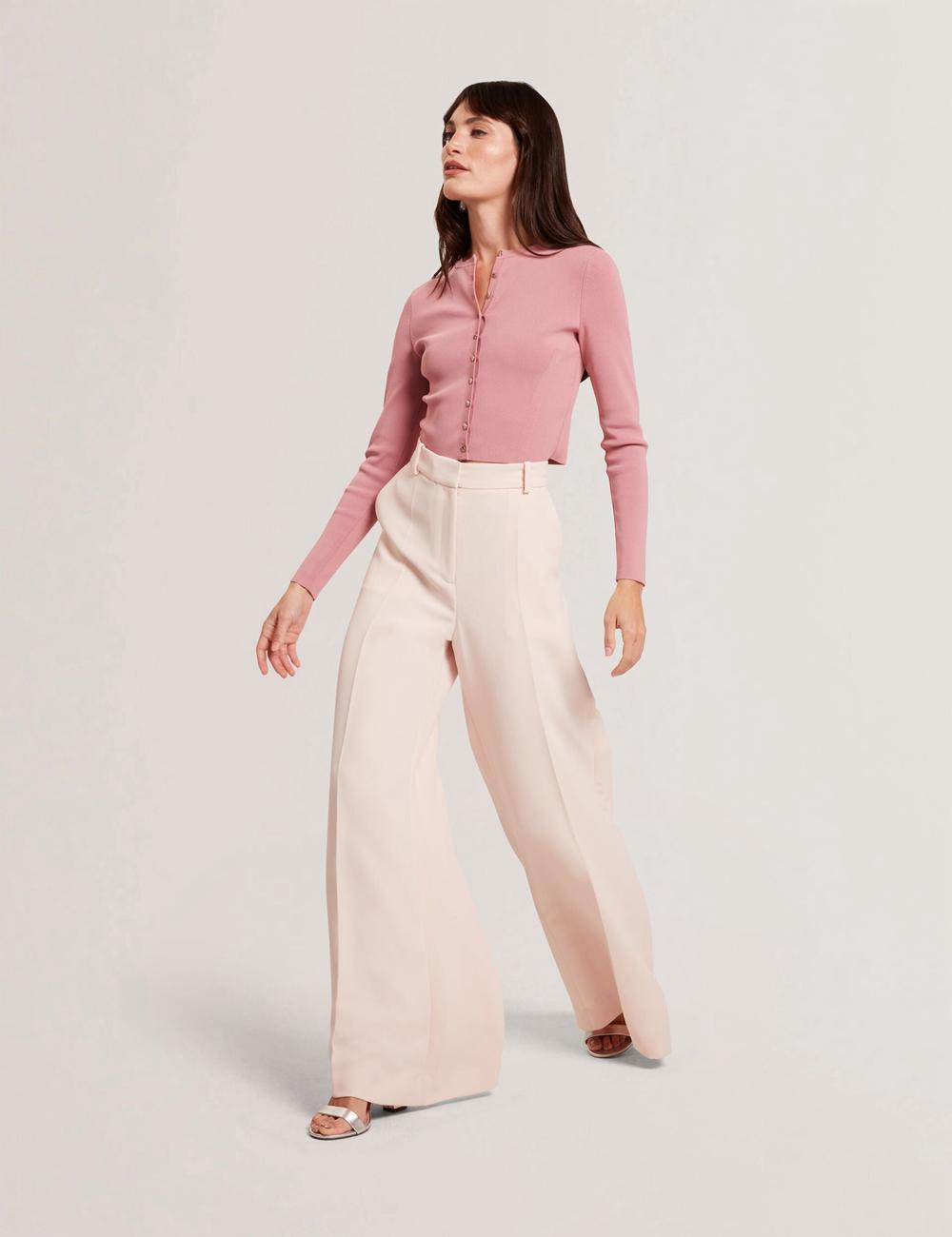 Pink Women Ted Baker TRAGAT - Ultra Wide Leg Woven Tailored Trousers | SA  KRO-931687