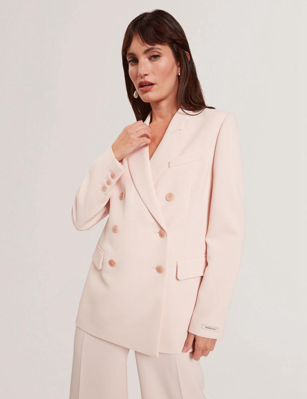 Pink Women Ted Baker TRAGA - Tailored Double Breasted Woven Blazers | SA  VPX-784053