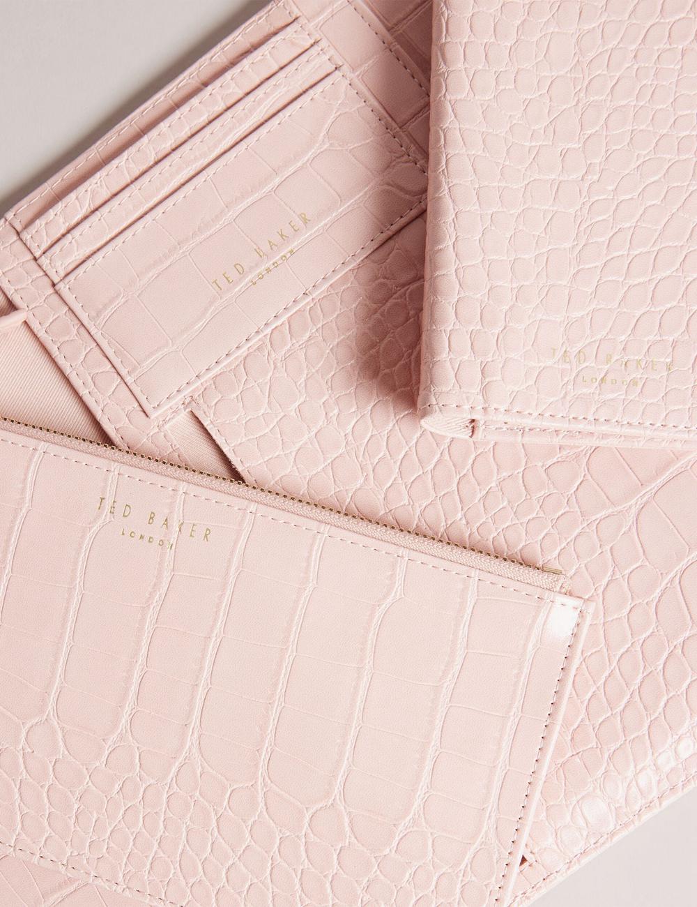 Pink Women Ted Baker TRAVELZ - Croc Faux Leather Travel Organiser Wallets | SA  CSJ-302614