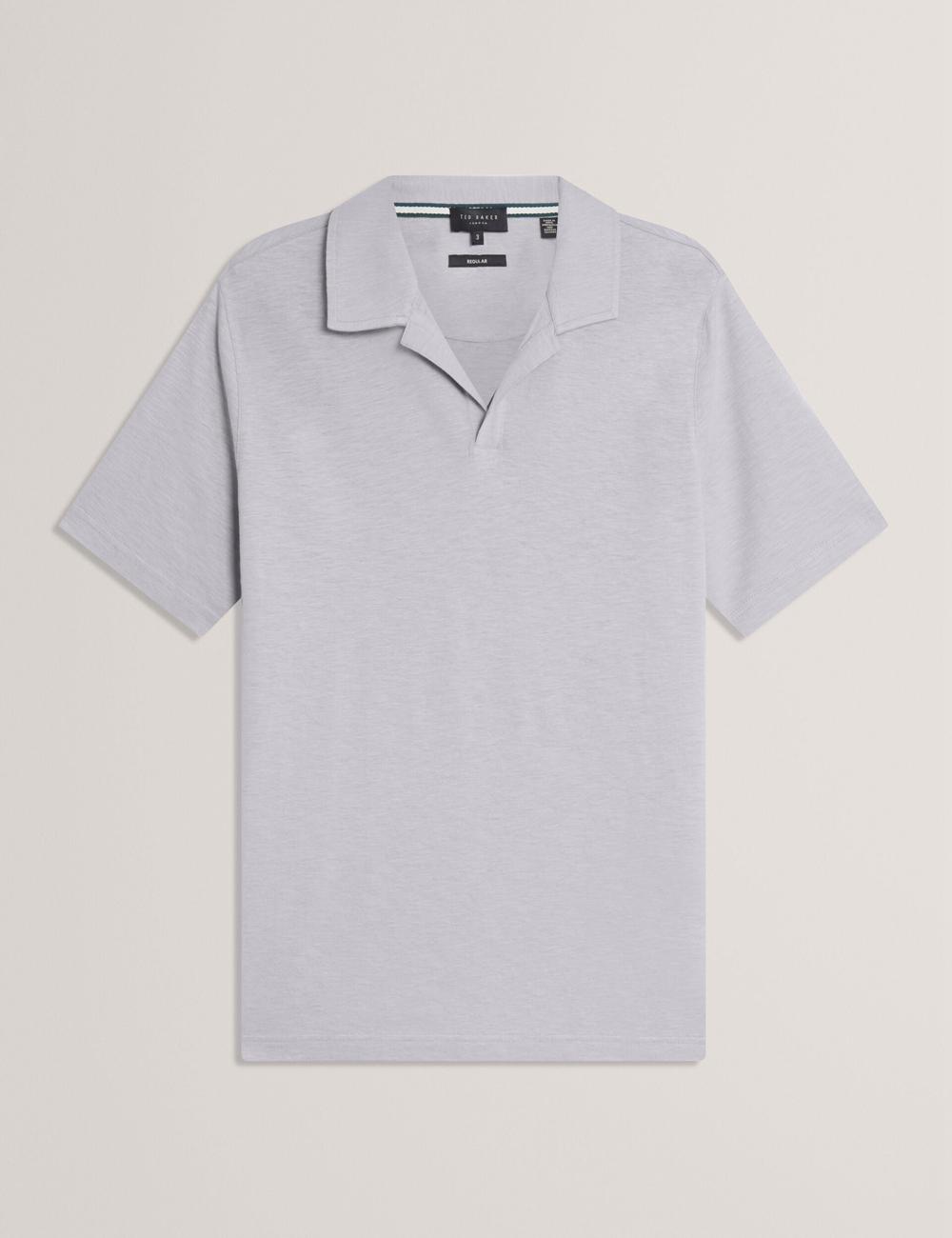 Purple Men Ted Baker ANITO - Cotton Linen Open Neck Polos Shirts | SA  QIP-920371
