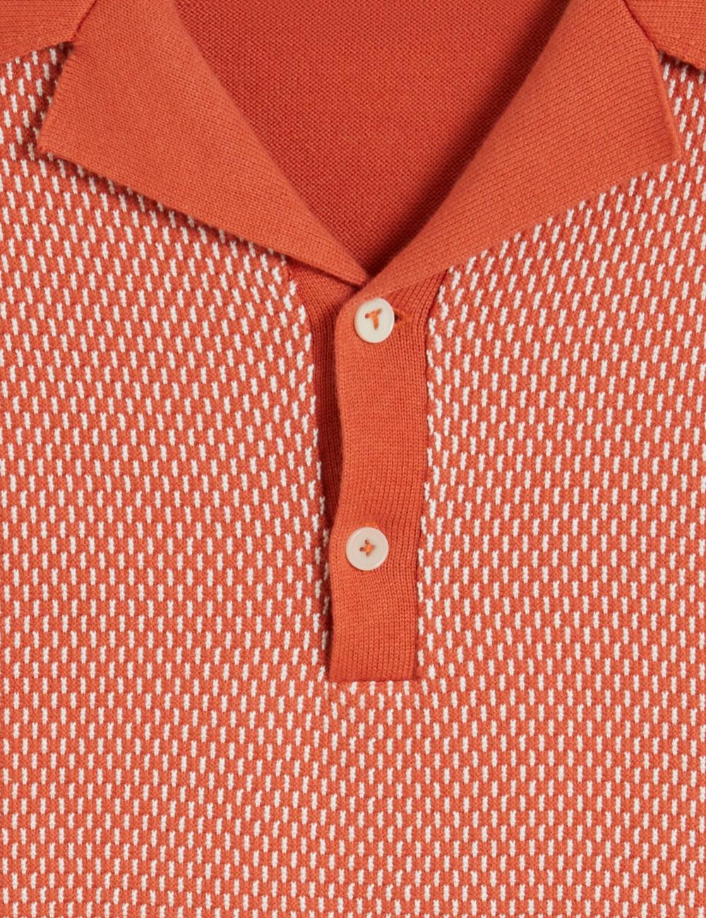 Red Men Ted Baker GREGRY - Short Sleeve Small Stitch Knitted Polos Shirts | SA  AYC-678435