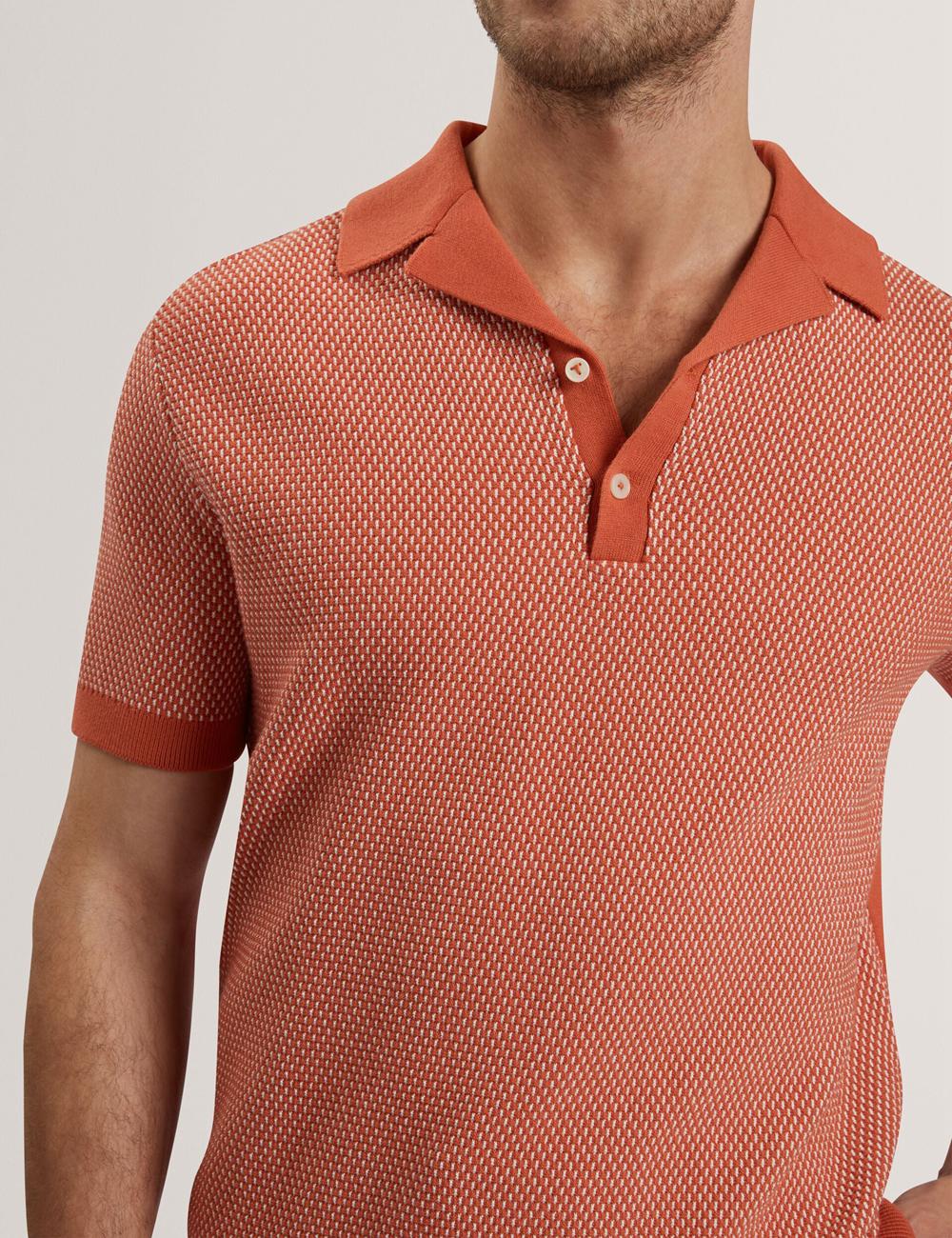 Red Men Ted Baker GREGRY - Short Sleeve Small Stitch Knitted Polos Shirts | SA  AYC-678435
