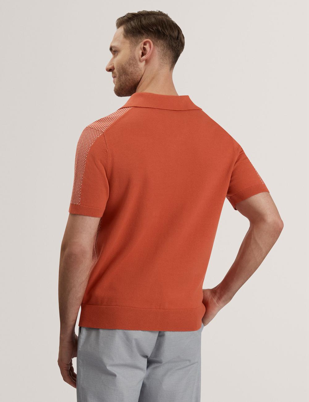 Red Men Ted Baker GREGRY - Short Sleeve Small Stitch Knitted Polos Shirts | SA  AYC-678435