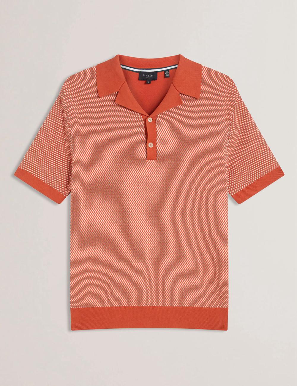 Red Men Ted Baker GREGRY - Short Sleeve Small Stitch Knitted Polos Shirts | SA  AYC-678435