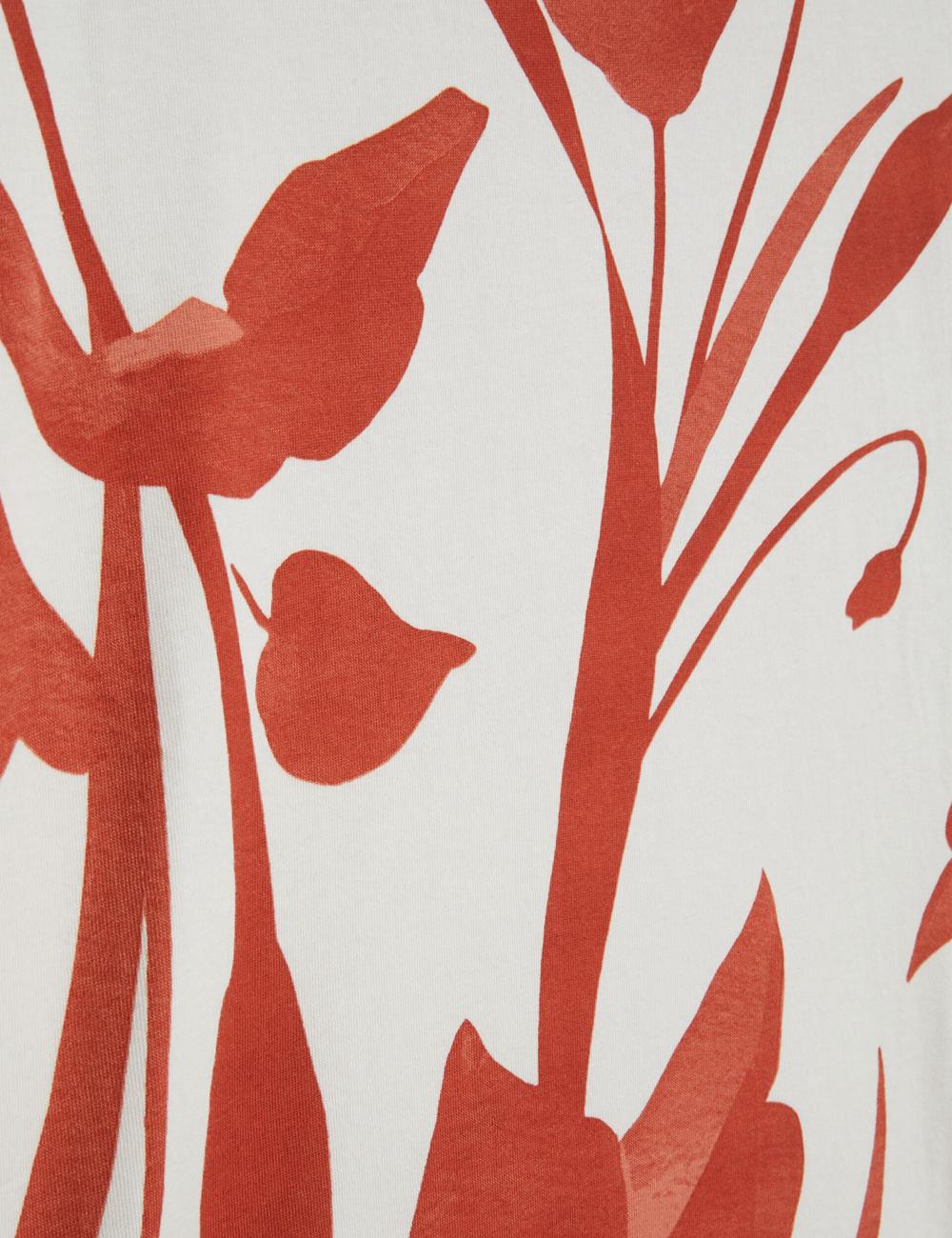 Red Men Ted Baker YIANNOS - Floral Print Heavyweight Cotton T-Shirts | SA  XWH-396415