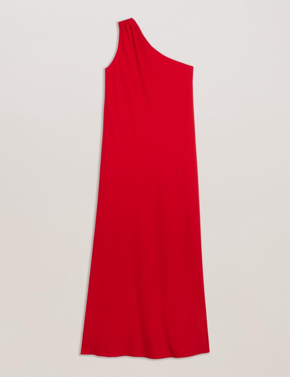 Red Women Ted Baker AISLI - One Shoulder Woven Maxi Dresses | SA  BJY-481296