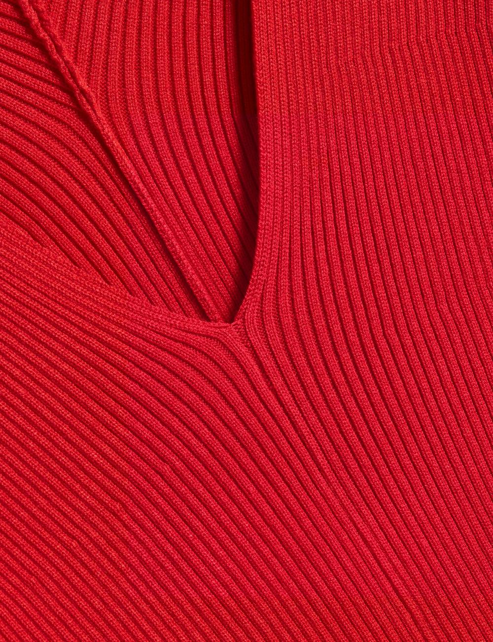 Red Women Ted Baker PRICILA - Shaped Sleeve Knitted Bodycon Midi Dresses | SA  XQP-610987