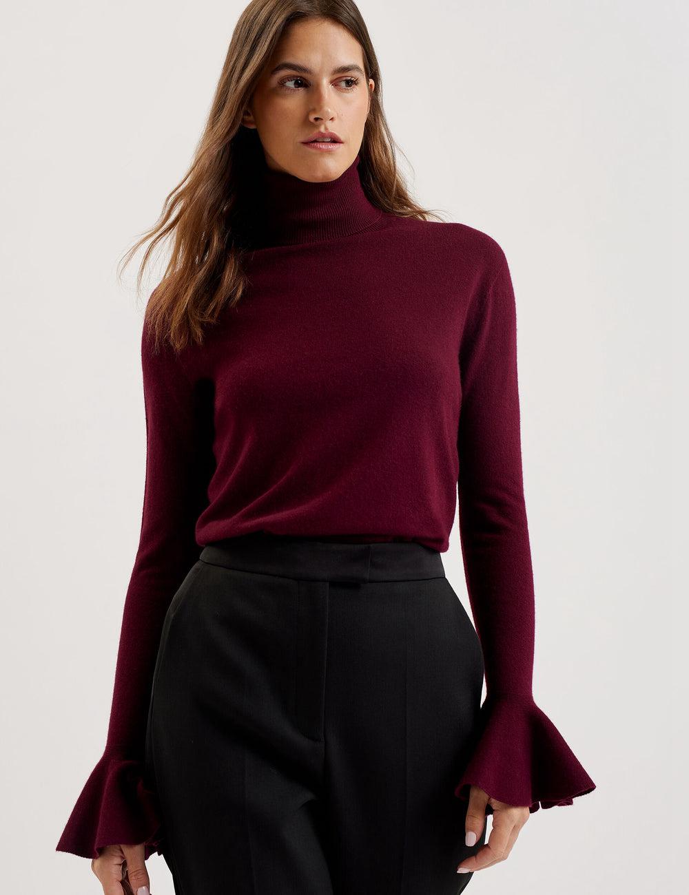 Red Women Ted Baker TAMSENN - Roll Neck Wool Cashmere Jumpers | SA  YZD-362940
