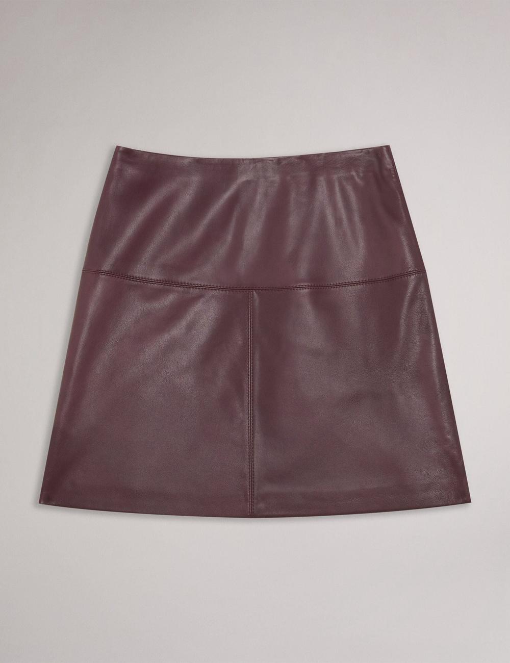 Red Women Ted Baker VALIAT - A-Line Leather Mini Skirts | SA  OMG-379268