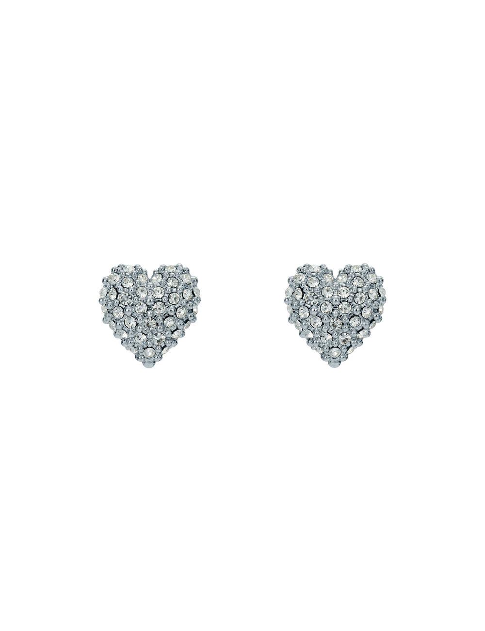 Silver Women Ted Baker ADORAA - Crystal Heart Stud Earrings | SA  KAH-087312