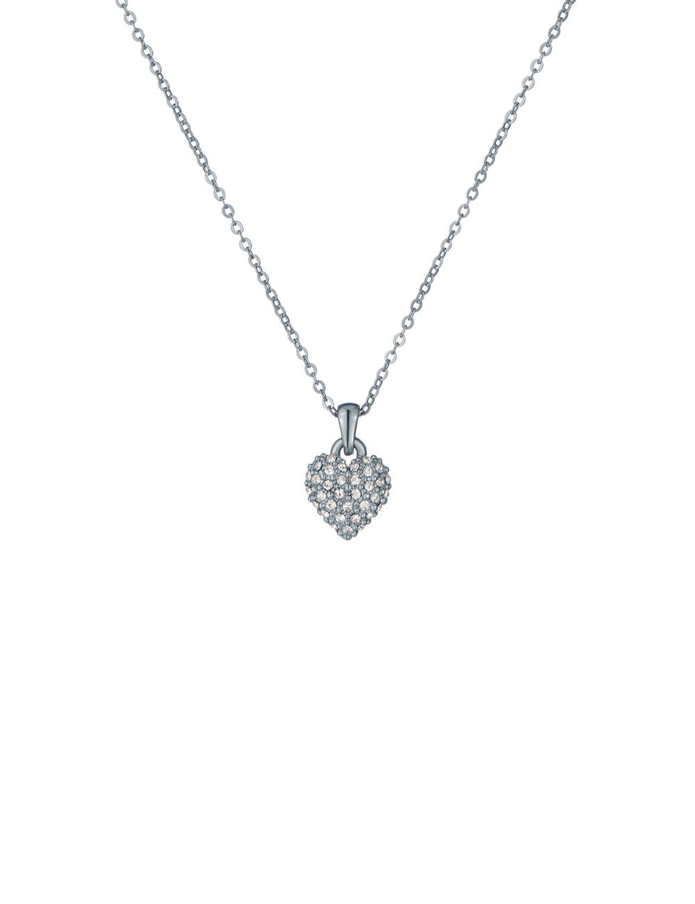 Silver Women Ted Baker ADORINA - Mini Crystal Heart Pendant Necklaces | SA  VDE-482916