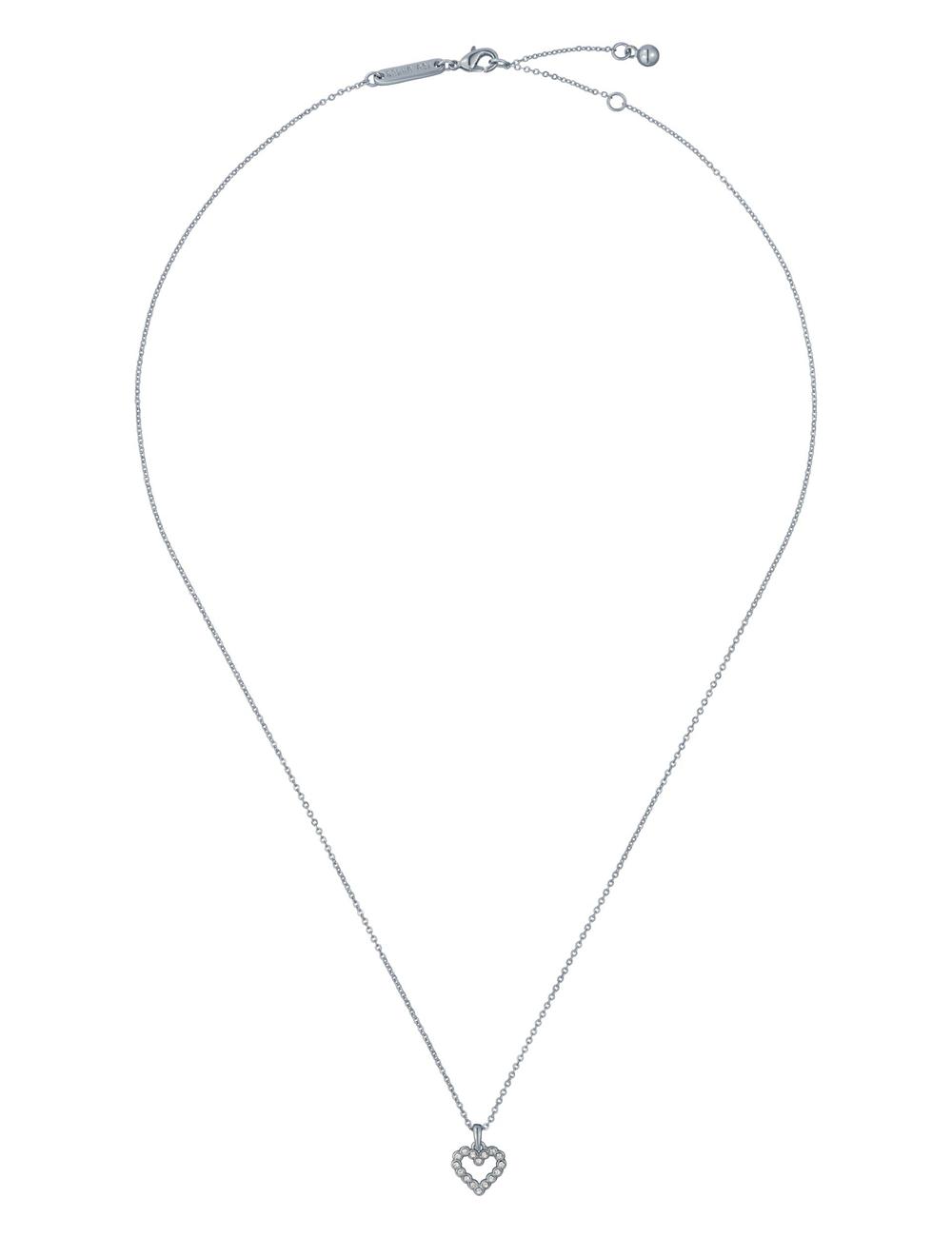 Silver Women Ted Baker AMORE - Crystal Open Heart Pendant Necklaces | SA  CLH-645780