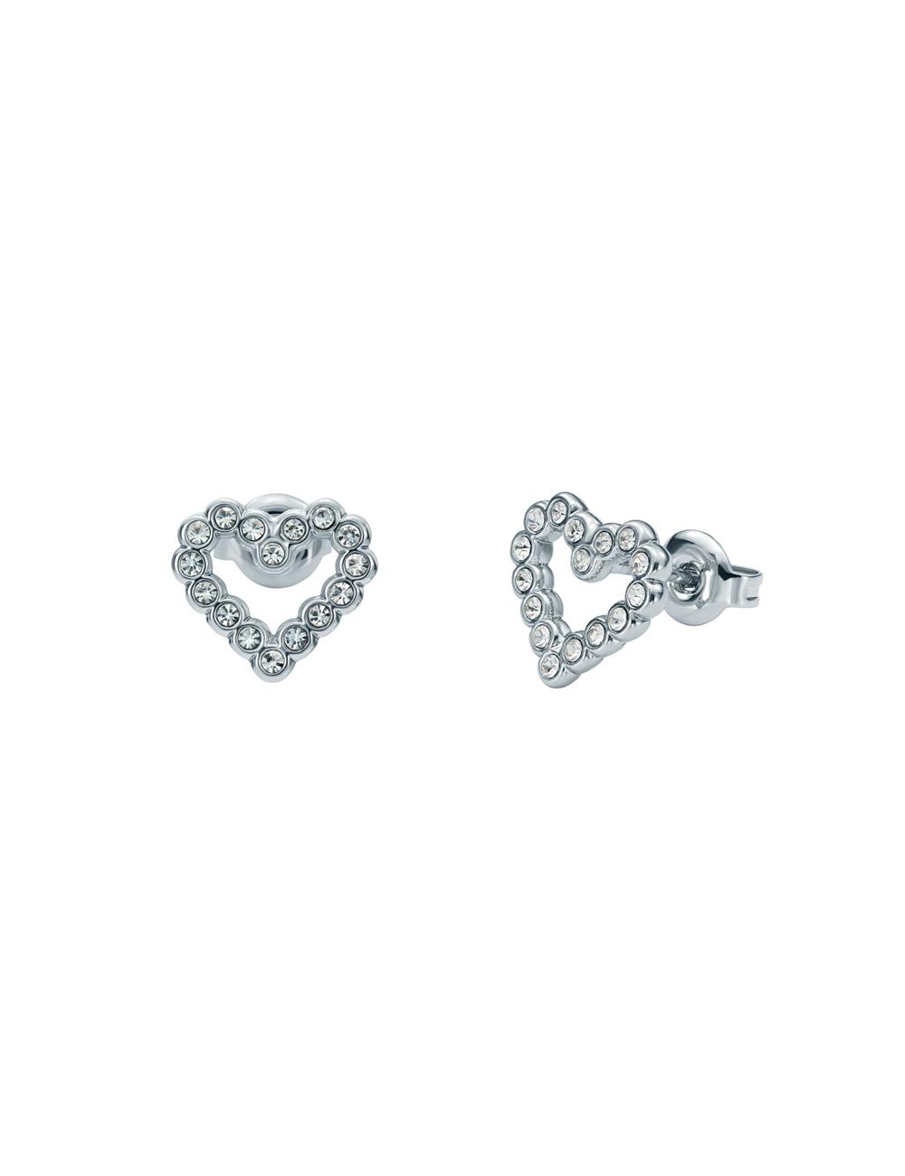 Silver Women Ted Baker AMORINA - Crystal Open Heart Stud Earrings | SA  ZQD-160372