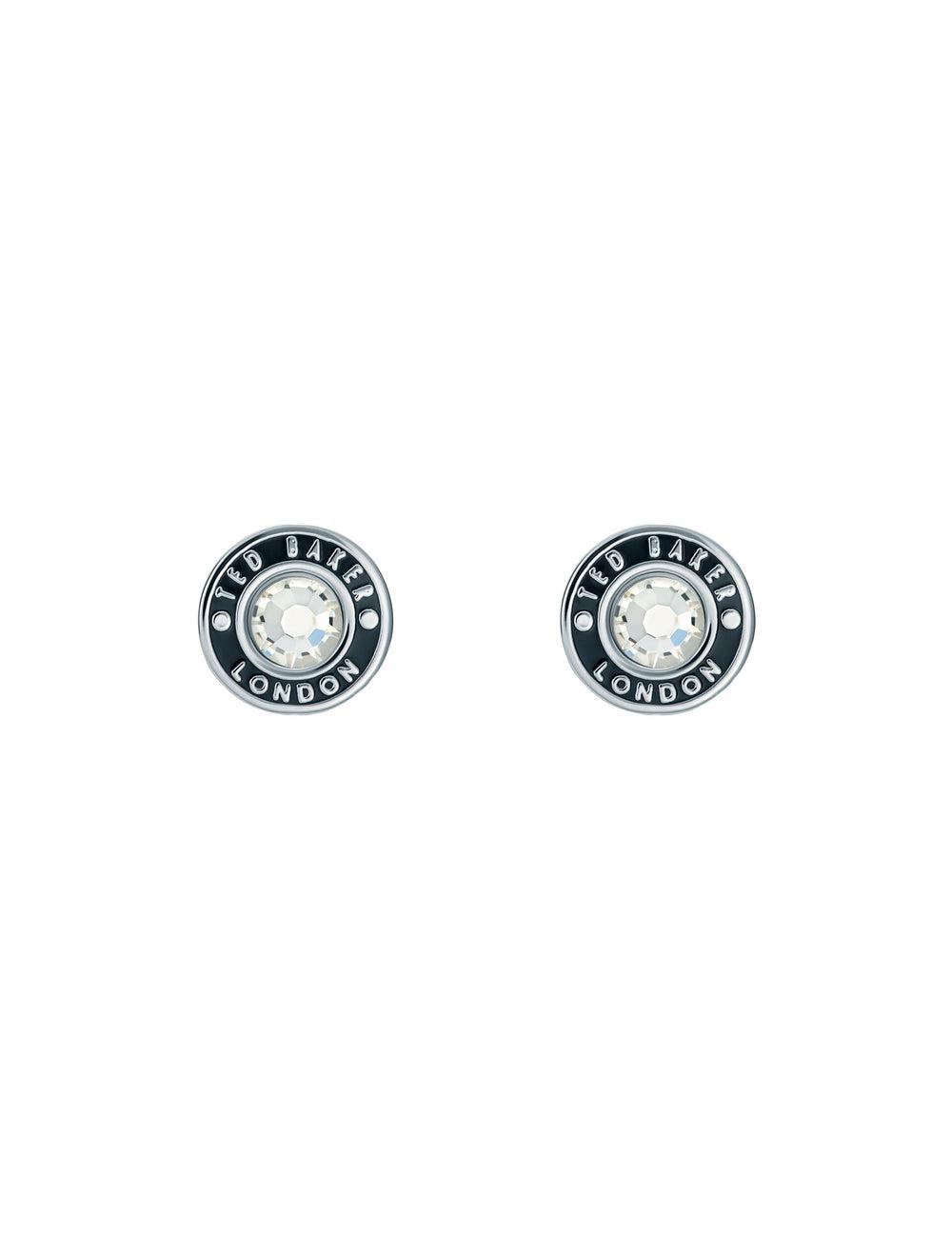 Silver Women Ted Baker CHERELLE - Branded Crystal Button Stud Earrings | SA  LBF-412760