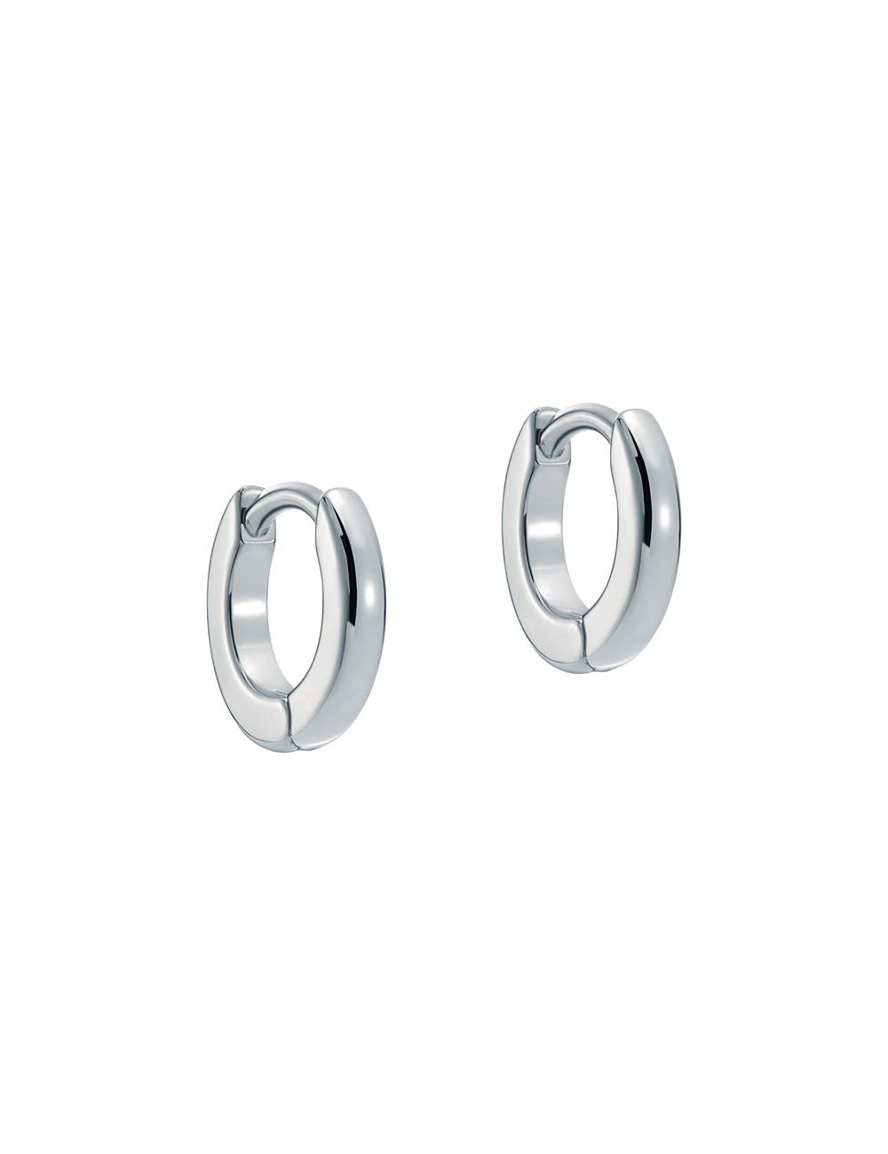 Silver Women Ted Baker CRISETE - Engraved Logo Huggie Hoop Earrings | SA  QBO-542189