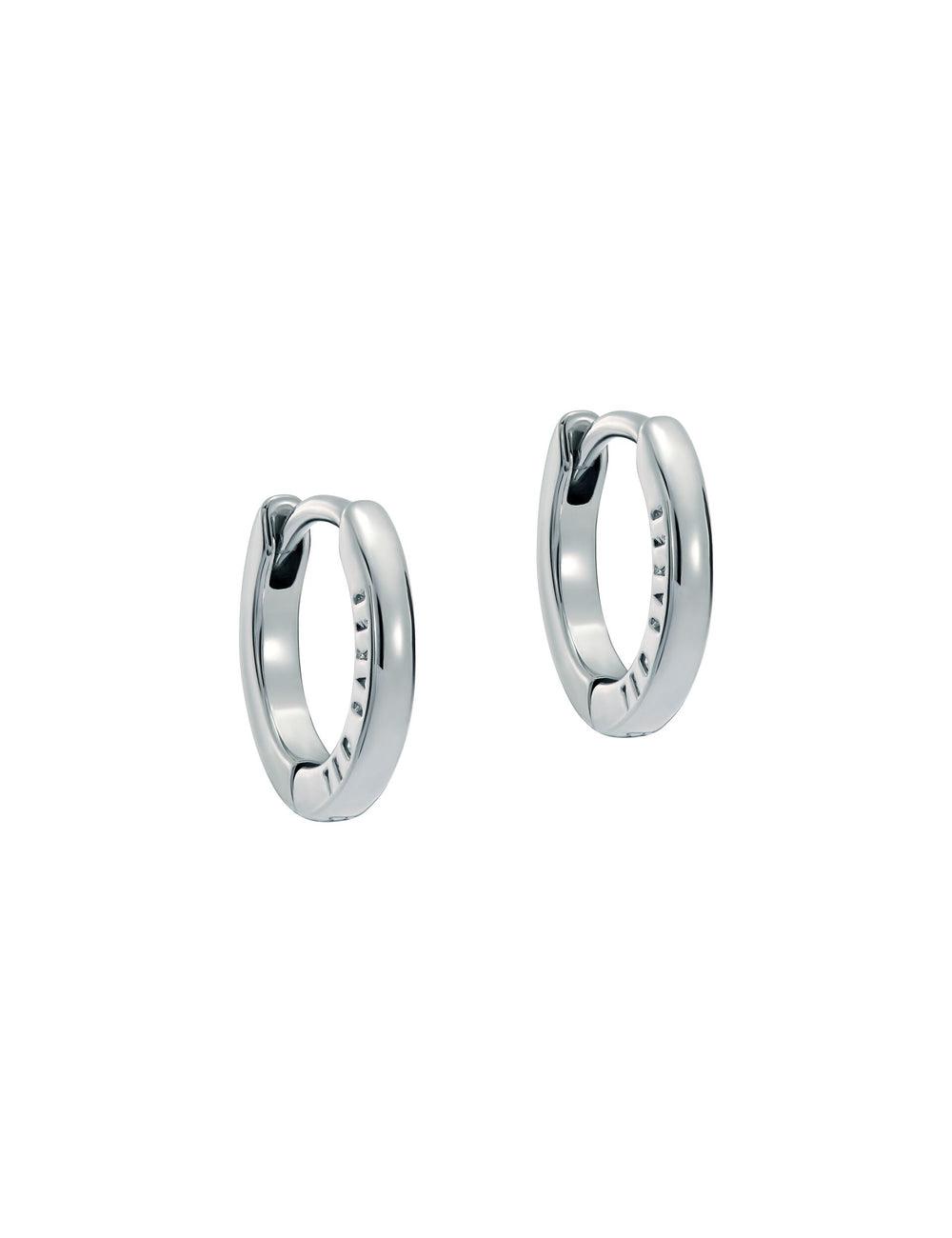 Silver Women Ted Baker CRISLIE - Engraved Logo Small Hoop Earrings | SA  NZF-574261