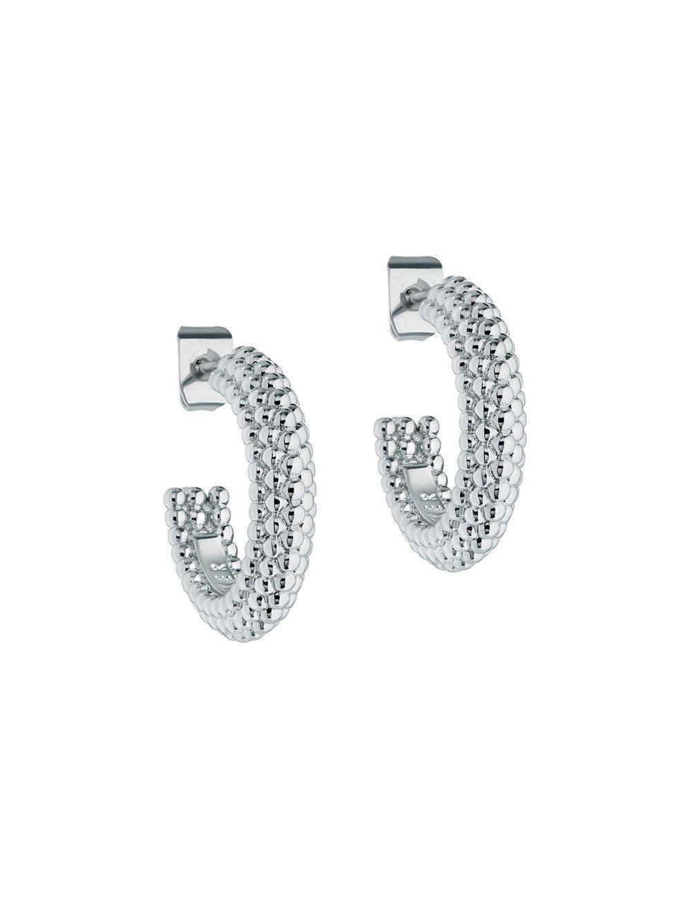 Silver Women Ted Baker DOTETTA - Dotted Texture Hoop Earrings | SA  NTA-029487