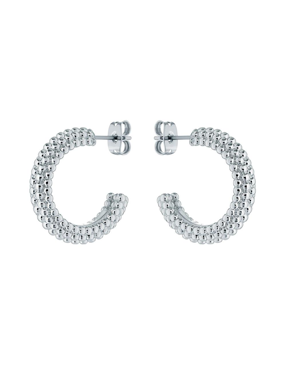 Silver Women Ted Baker DOTETTA - Dotted Texture Hoop Earrings | SA  NTA-029487