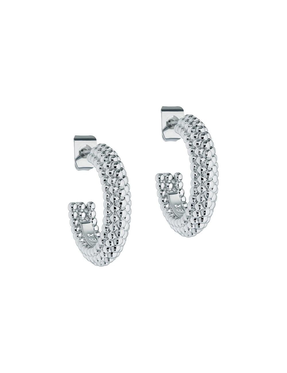 Silver Women Ted Baker DOTETTA - Dotted Texture Hoop Earrings | SA  NTA-029487