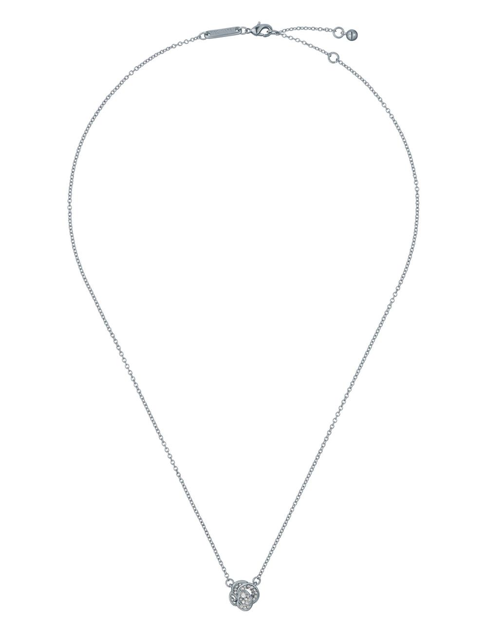 Silver Women Ted Baker FLORITA - Crystal Flower Pendant Necklaces | SA  YEN-207395