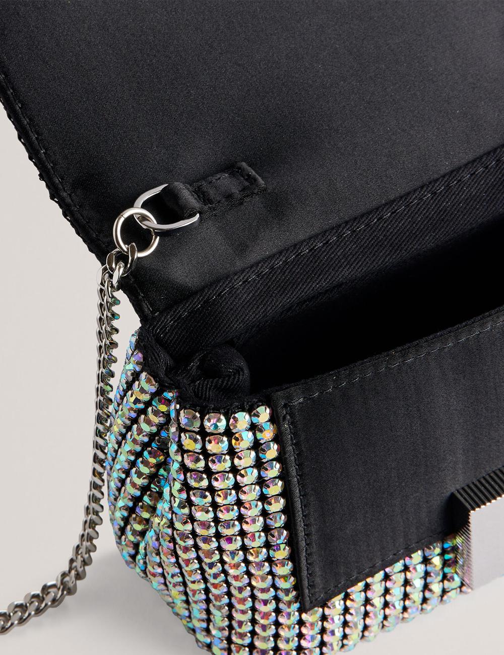 Silver Women Ted Baker GLITERS - Crystal Embellished Mini Crossbody Bags | SA  OSB-957283