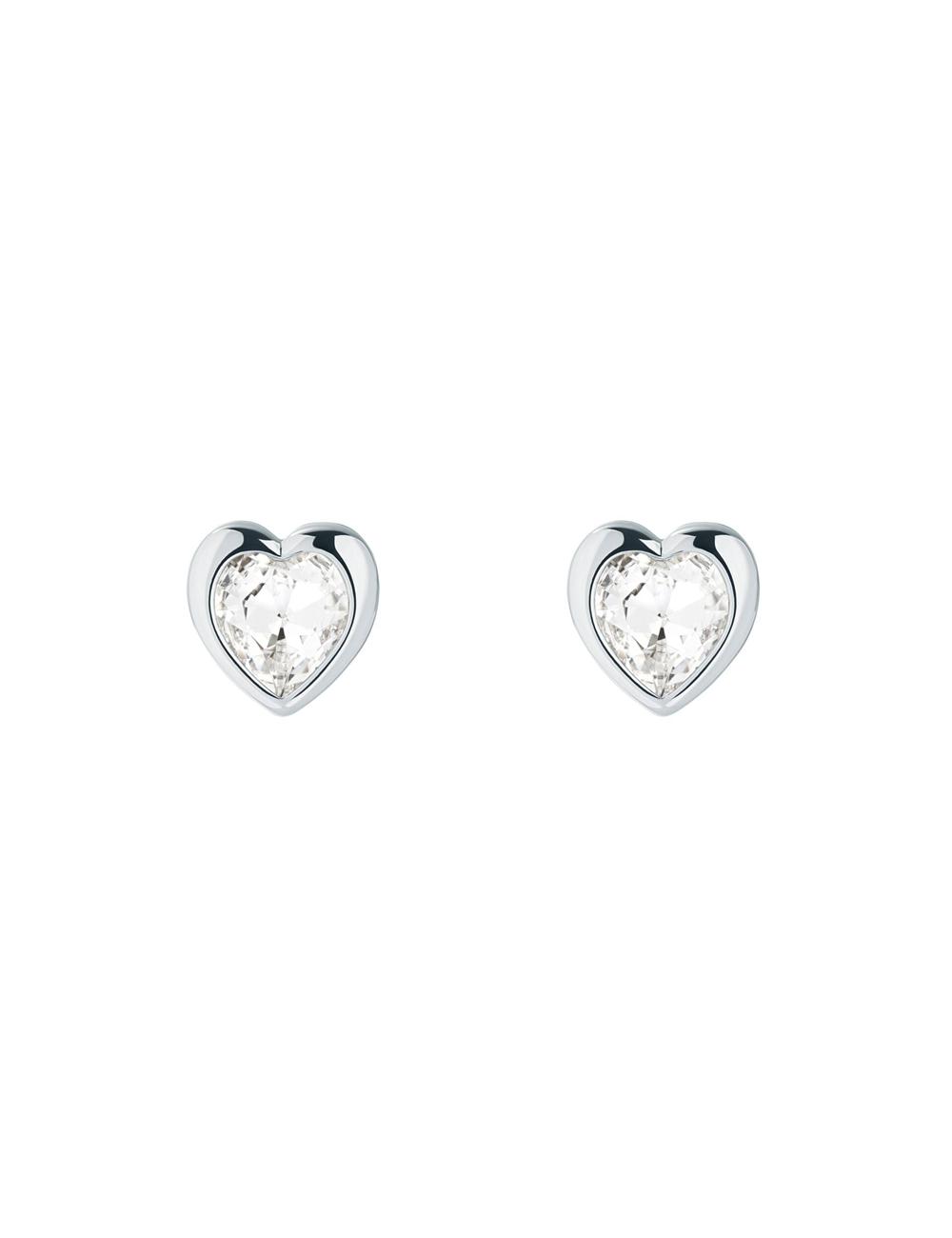 Silver Women Ted Baker HAN - Solitaire Crystal Heart Stud Earrings | SA  WFK-417039