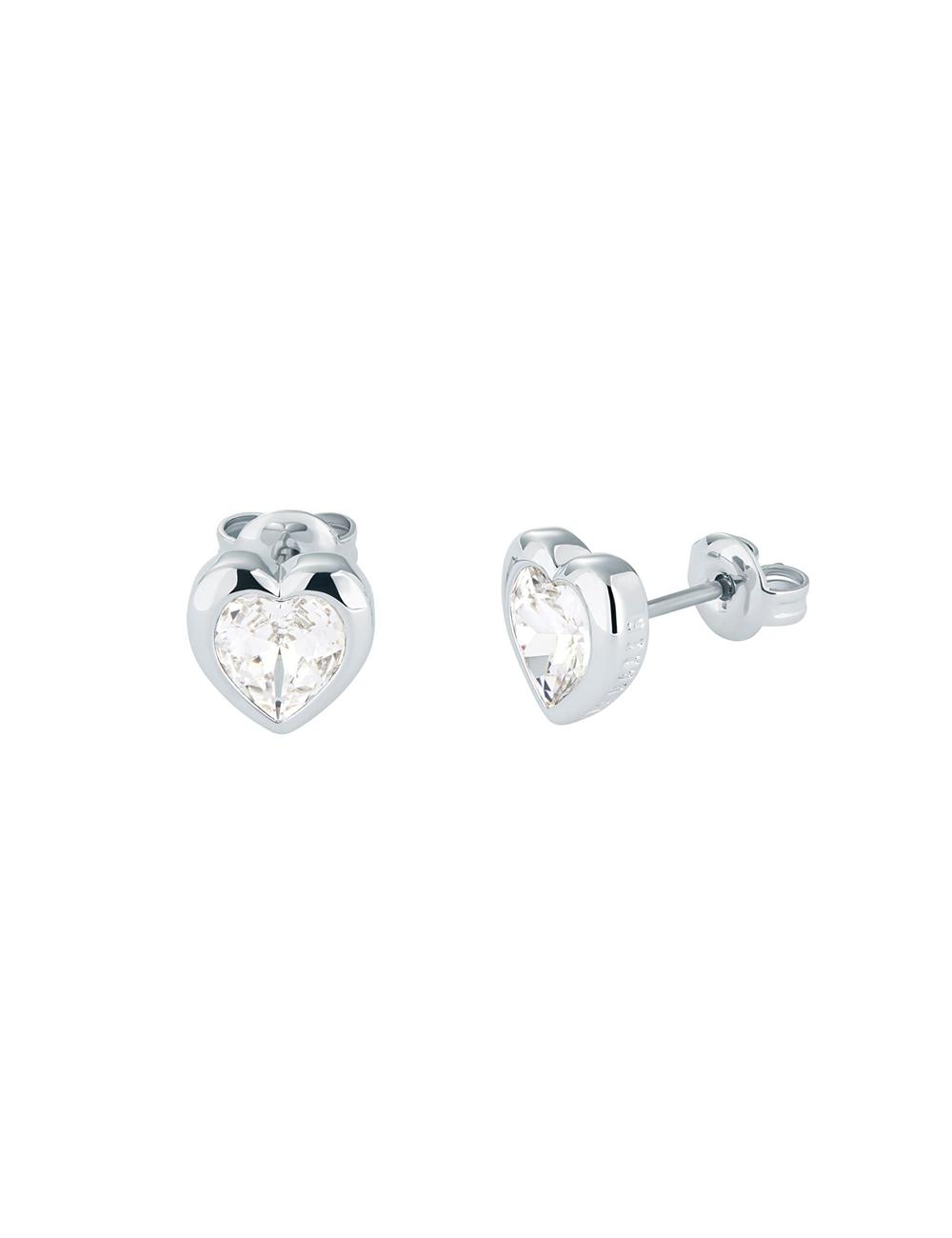 Silver Women Ted Baker HAN - Solitaire Crystal Heart Stud Earrings | SA  WFK-417039