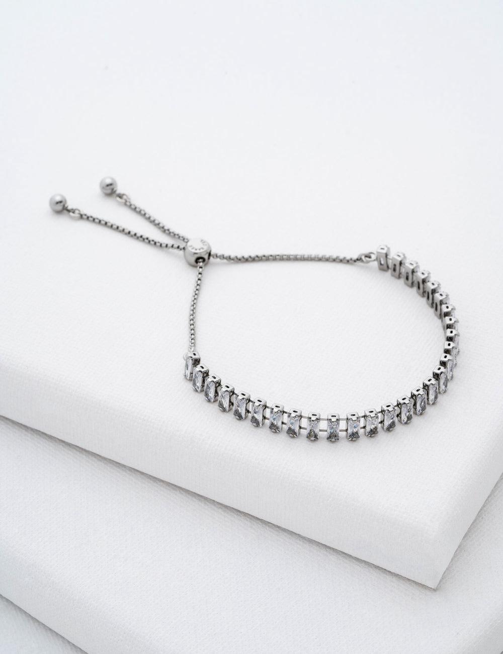 Silver Women Ted Baker ISABELA - Baguette Crystal Adjustable Bracelets | SA  HWZ-645709