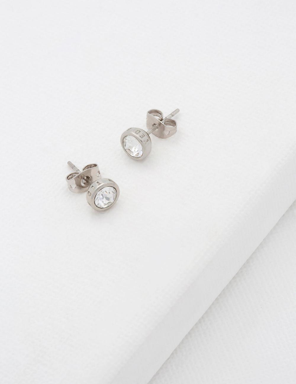 Silver Women Ted Baker SINAA - Solitaire Crystal Stud Earrings | SA  WDR-015684