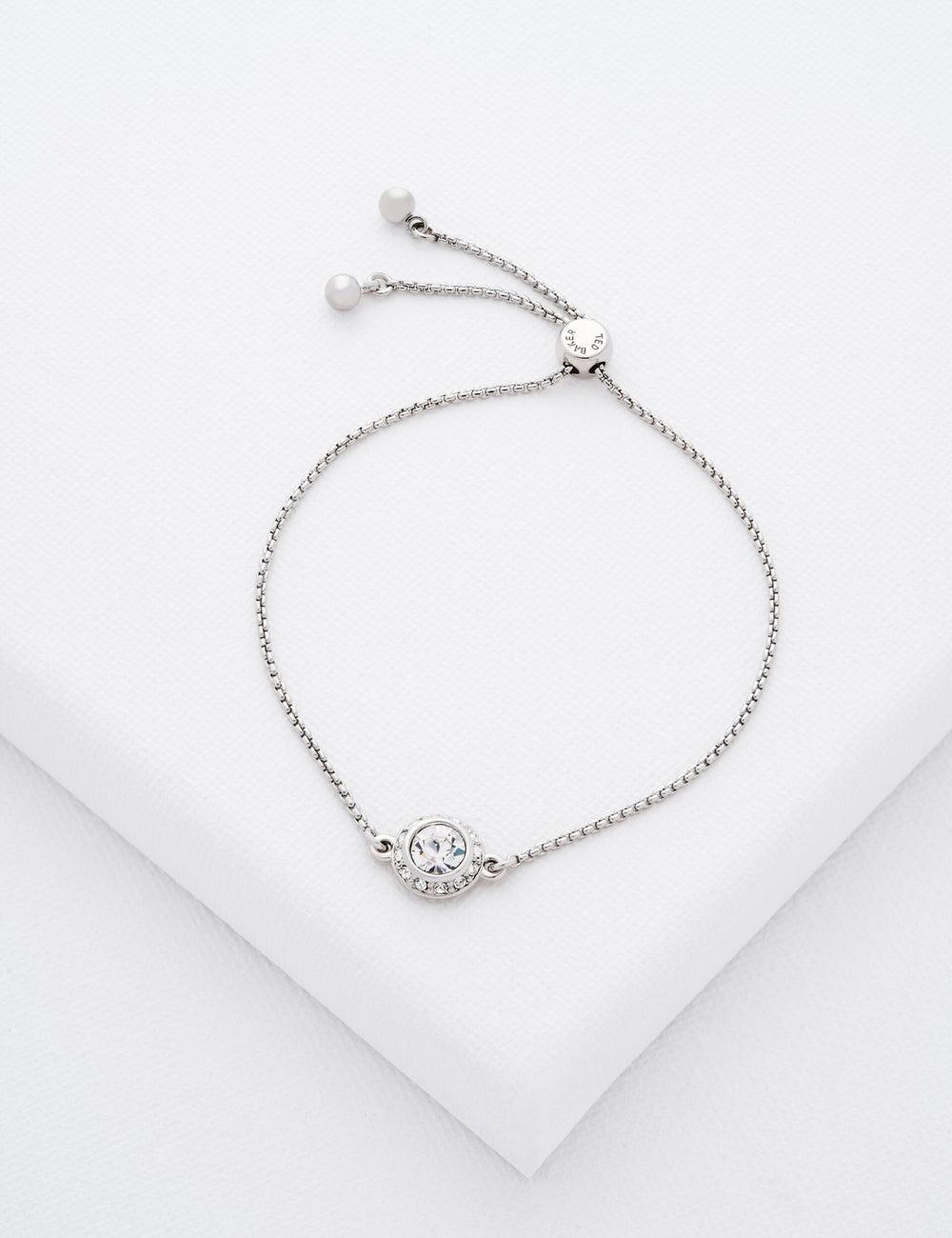 Silver Women Ted Baker SOLETA - Solitaire Sparkle Crystal Adjustable Bracelets | SA  GTO-659370
